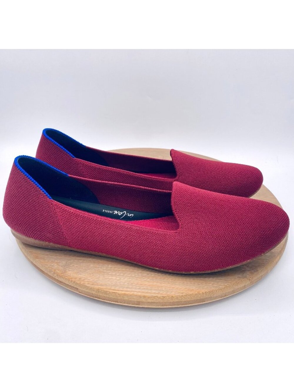 Rothy's The Flat Shoes Womens 12 42 Burgundy Knit Comfort Ballet Flats